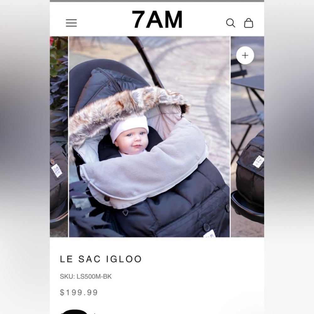 Le Sac Igloo Baby Stroller Footmuff - Black and Gray
